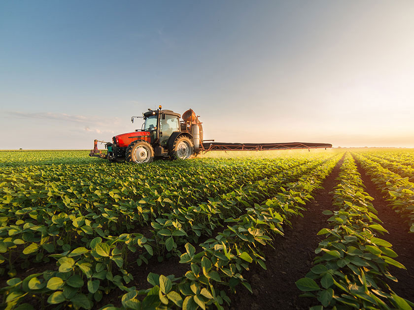 Tractor in field